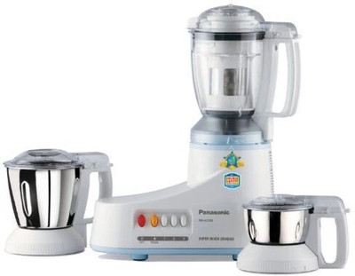 Panasonic Super Mixer Grinder with 3 Stainless Steel Jars 550 W Mixer Grinder(MX-AC350-A | 3 Jars | Blue, White)