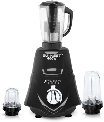 Sunmeet Rocket TR3J316 600 W Mixer Grinder(600W Rocket Mixer Grinder with 2Bullets, Juicer Jar (Juicer, 350ML, 530ML Jars) | 3 Jars | Black)
