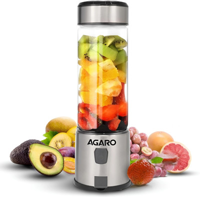 AGARO Galaxy Portable Blender, For Smoothie And Juices 150 W Juicer Mixer Grinder(34119 | 1 Jar | Grey)