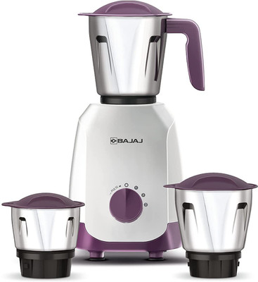 BAJAJ Nnja 500 W Mixer Grinder(Elegance Ninja Series Purple | 3 Jars | White & Purple)
