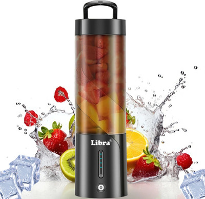 LIBRA Milk Shakes and Crushing Ice, USB Recharbeable 200 W Juicer Mixer Grinder(Rechargeable Portable Blender for Smoothie and juices, | 1 Jar | Black)