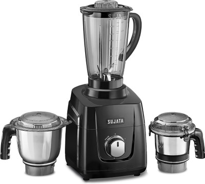 SUJATA Mixer Grinder Powerful Motor- Watts 1000 W Juicer Mixer Grinder(MG-01 | 3 Jars | Black)