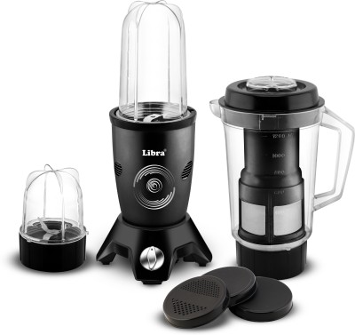 LIBRA bullet mixer grinder with Juicer Jar 500 W Juicer Mixer Grinder(Nutri Blender Mixer Grinder 22000 RPM , ISI Mark | 3 Jars | Black)