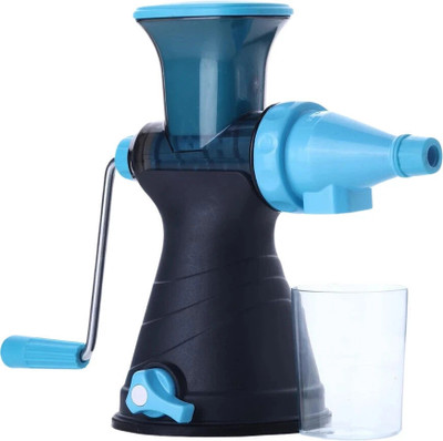 HALAR Plastic Vegetable and Fruit Juicer With Steel Handle and Vacuum Locking System 25 W Juicer(Plastic Vegetable and Fruit Juicer With Steel Handle | 1 Jar | Black, Blue)