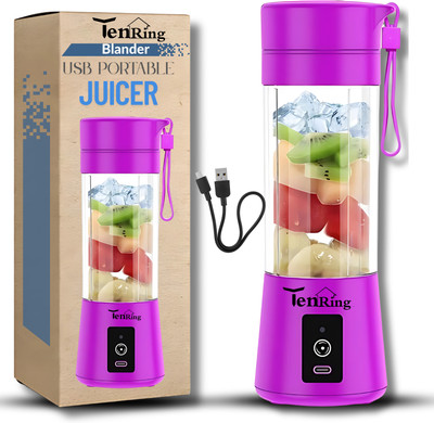 Tenring 6 Blade Smoothie Maker Usb Juicer Bottle Blender 150 W Mixer Blender(Portable USB Juicer Blender, 380ml – Rechargeable, Mini Smoothie Maker | 1 Jar | Multicolor)