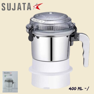 SUJATA Mixer Grinder Chutney Grinder Attachment With Lid 3 Locks ORG. Jar [ No Return ] Mixer Juicer Jar(400 ml)