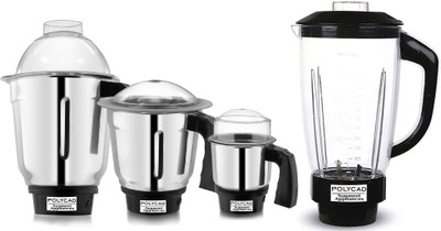 Polycad Dry, Liquid and Chutney for Mixer Grinder Set of 3 Jars and Milkshake Jar, SA24 Mixer Juicer Jar(1 L)