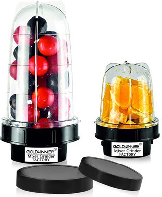 Goldwinner Bullet Jar for Mixer Grinder Set of 2 (530 ML,350 ML) ABS Transparent JarN20 Mixer Juicer Jar(880 ml)