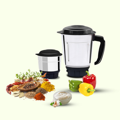 JAIA BL-2 Stainless Steel Multipurpose Liquid (1.2L) and Chutney (0.4L) Jar Mixer Juicer Jar(1600 ml)