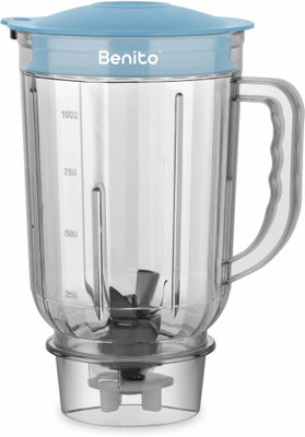 Benito Crystal Juicer Jar 1L – Unbreakable Transparent Polycarbonate with Blade Mixer Juicer Jar(1000 ml)