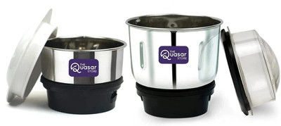 The Quasar Store Combo Mixer Chutney Jar (180ml 400ml) Fit on 2 Lock & 4 Teeth Coupler Mixer Juicer Jar(400 ml)