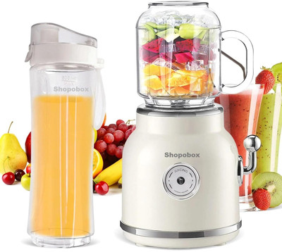 SHOPOBOX Portable Smoothie Blender Smoothie Maker (2 IN 1 JUICER) Mixer Juicer Jar(600 ml)