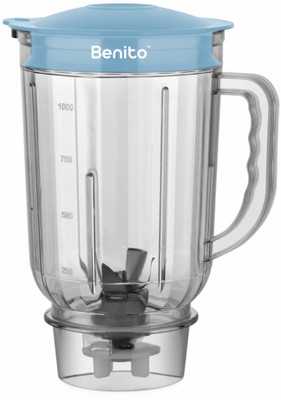 Benito Crystal Juicer Jar 1L – Unbreakable Transparent Polycarbonate with Blade Mixer Juicer Jar(1000 ml)
