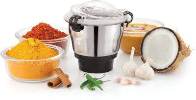 EXPERT CHEF Premium Stainless Steel Chutney Jar2 Locking System Opp Side &4 Teeth Couplers Mixer Juicer Jar(400 ml)