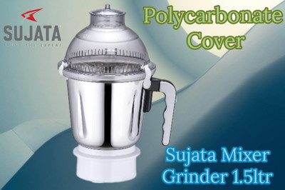 SAHU Stainless Steel Chutney Jar Compatible For Sujata Mixer Grinder, Pack of 1 Mixer Juicer Jar(1500 ml)