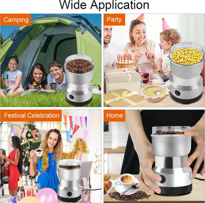 Udghosh Creation 225 : Higher the Wattage, tougher the Juicing/Grinding 240 W Mixer Grinder(Mini Stainless Steel Coffee Spice Nuts Grains Bean Grinder Mixer Juicer 350 | 1 Jar | Silver)