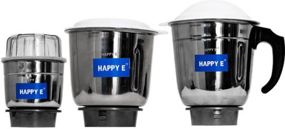 HAPPY-E Dry Jar, Liquid Jar, Chutney Jar for Mixer Set of 3 (400, 1000, 1500 ML) Mixer Juicer Jar(1500 ml)