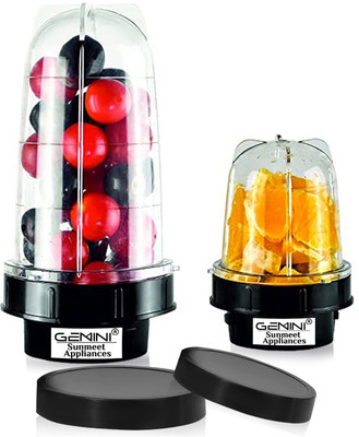 Gemini Bullet Jar for Mixer Grinder Set of 2 (530 ML,350 ML) ABS Transparent JarS17 Mixer Juicer Jar(880 ml)
