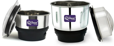 The Quasar Store Combo Mixer Chutney Jar (180ml 400ml) Fit on All Mixer 2 Lock & 4 Teeth Coupler Mixer Juicer Jar(400 ml)