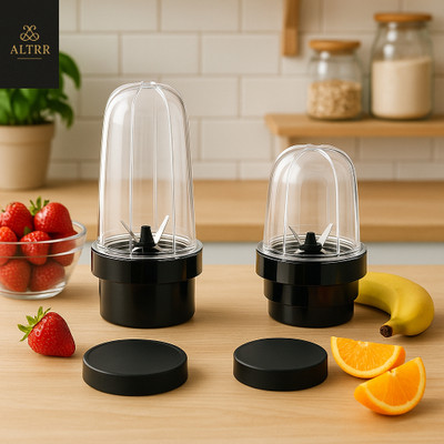 ALTRR Pack of 2 Nutri Jars (632 ML & 372 ML) – Perfect for Smoothies, Chutneys & Idlis Mixer Juicer Jar(900 ml)