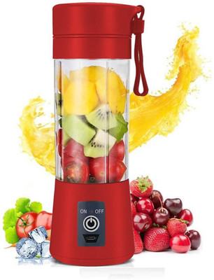 ALWAFLI USB Electric Mini Juicer Cup Bottle Portable Blender for Juices/Shake/Smoothies 2000 W Juicer Mixer Grinder(USB Rechargeable Mini Fruit Juicer Cup Blender travel Bottle for Shake/Smoothie | 1 Jar | Red)