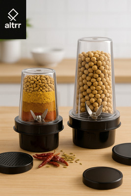 ALTRR Pack of 2 Nutri Jars (641 ML & 386 ML) – Blend Smoothies & South Indian Sauces Mixer Juicer Jar(900 ml)
