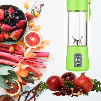 SY Enterprises Mini Portable Juicer for Kitchen, Fruit Juice & Gym - USB Rechargeable, Mixer Juicer Jar(380 ml)