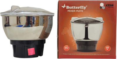 KRUM Butterfly Stainless Steel Mixer Mate Chutney Mixer Juicer Jar(500 ml)