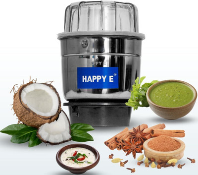 HAPPY-E Chutney Jar Suitable for all Local & Branded Mixer With 2 Lock & 4 Teeth Coupler Mixer Juicer Jar(400 ml)
