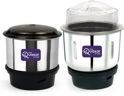 The Quasar Store Combo Chutney Jar Mixer Jar (250ml 500ml) Fit on 2 Lock & 4 Teeth Coupler Mixer Juicer Jar(500 ml)