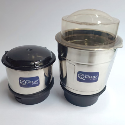 The Quasar Store Combo Mixer Chutney Jar (250 ml 600 ml) Fit on 2 Lock & 4 Teeth Coupler Mixer Juicer Jar(600 ml)