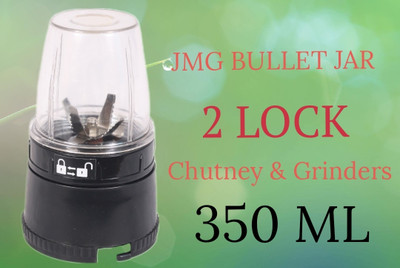 USHA Bullet Jar Mixer Grinder & Chatni ABS Transparent Plastic [ ALL 2 LOCK JMG ] Mixer Juicer Jar(350 ml)