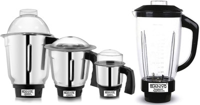 Masterclass Sanyo Juicer Jar WO, Dry, Liquid and Chutney Jar for Mixer Grinder Set of 4 SA75 Mixer Juicer Jar(1500 ml)