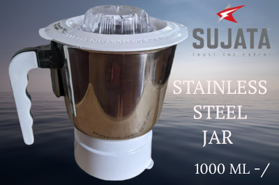 SUJATA S Medium Jar For Sujata Mixer Grinder ! Grey Quality ! Stainless Steel Jar Mixer Juicer Jar(1000 ml)
