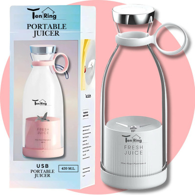 techtonic Portable Electric Mini Juicer (400 W) Compact uSB-rechargeable blender Mixer Juicer Jar(420 ml)