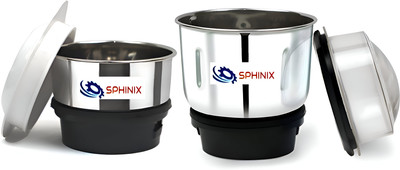 SPHINIX Combo Chutney Jar Mixer Jar (250ml 500ml) Fit on 2 Lock & 4 Teeth Coupler Mixer Juicer Jar(500 ml)