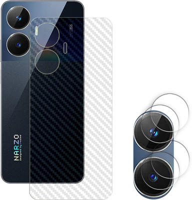 SOMTONE Screen Guard for Realme Narzo N55 4G Camera Lens Glass Protector | Anti-Scratch | Edge to Edge Full Coverage | 9H Hardness (BACK CARBON FIBER SKIN + CAMERA LENS PROTECTOR)(Pack of 2)