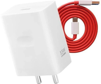 Sulania Wall Charger Accessory Combo for 33W Charger Adapter with USB to Type C Cable Charging Compatible with all Mobile(Adapter and Cable 5.Amp Red and White)