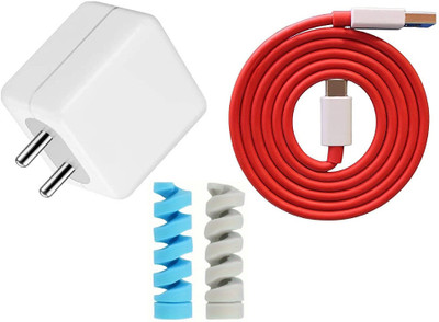 UrCart Wall Charger Accessory Combo for 80W Nokia 7.2, Xiaomi Redmi K20, OPP-O Reno 2Z, Motorola One Action(White)