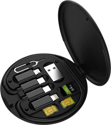 PRANCING UNICORN Charging Pad Accessory Combo for Organizer Universal Portable Cable Storage Box Electronic Accessories Case(Black)