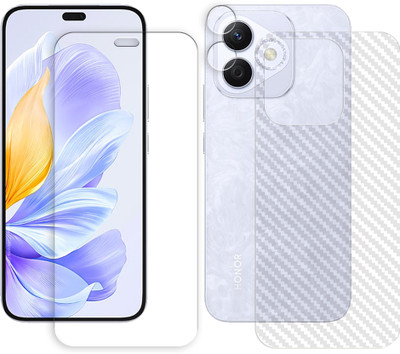 ARBAN Front and Back Screen Guard for Honor X60i 5G (1 FRONT UNBREAKABLE TEMPERED WITH 1 BACK CARBON FIBER SKIN AND 1 CAMERA LENS PROTECTOR)(Pack of 1)