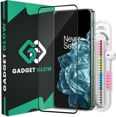 Gadget Glow Screen Protector Accessory Combo for OnePlus OPEN 5G, ( 1 OG Tempered Glass and 1 Cable Protector )(Black)