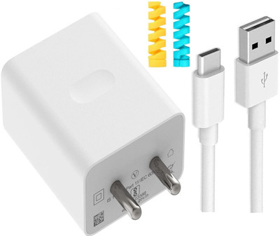 UrCart Wall Charger Accessory Combo for 67W Nokia 7.2, Xiaomi Redmi K20, OPP-O Reno 2Z, Motorola One Action(White)