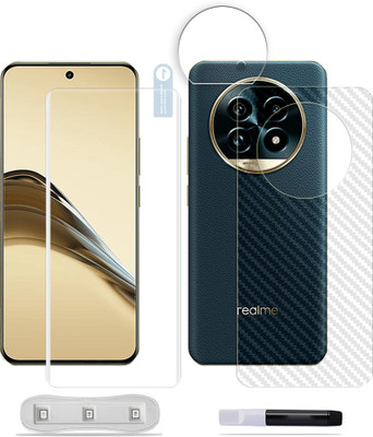 ARBAN Front and Back Tempered Glass for Realme 13 Pro Plus 5G Tempered Glass Screen Protector ( 1 UV TEMPERED GLASS SCREEN PROTECTOR + 1 BACK CARBON FIBER SKIN + 1 CAMERA LENS PROTECTOR )(Pack of 1)