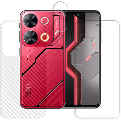 ARBAN Front and Back Screen Guard for itel P65 4G (1 FRONT UNBREAKABLE TEMPERED WITH 1 BACK CARBON FIBER SKIN AND 1 CAMERA LENS PROTECTOR)(Pack of 1)