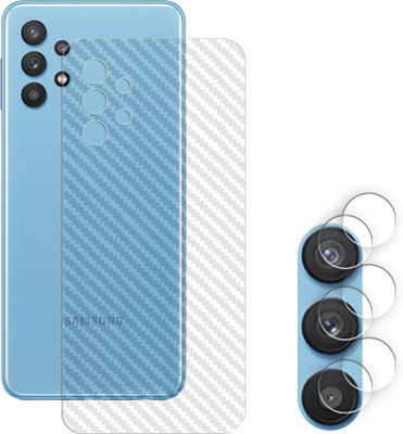 SOMTONE Screen Guard for Samsung Galaxy M32 5G Camera Lens Glass Protector | Anti-Scratch | Edge to Edge Full Coverage | 9H Hardness (BACK CARBON FIBER SKIN + CAMERA LENS PROTECTOR)(Pack of 2)