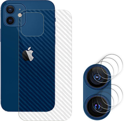 SOMTONE Screen Guard for Apple iPhone 12 mini 5G Camera Lens Glass Protector | Anti-Scratch | Edge to Edge Full Coverage | 9H Hardness (BACK CARBON FIBER SKIN WITH CAMERA LENS PROTECTOR)(Pack of 3)