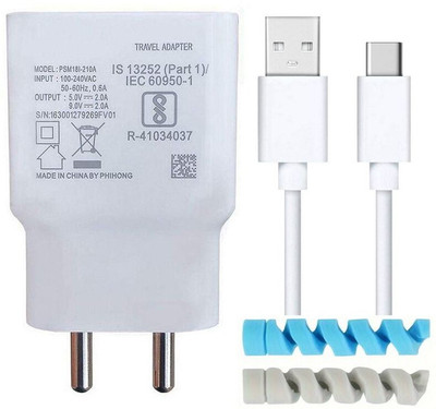 ShopReals Wall Charger Accessory Combo for 40W Sam-Sung Galaxy J8 Plus, Huawei Nova 4, Xiaomi Mi Max 3, Qin 1s(White)