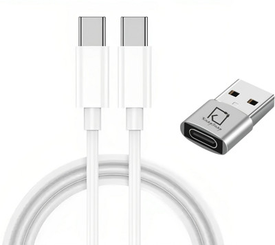 KnapSnap Cable Accessory Combo for KnapSnap C to C Cable and Female C to Male USB OTG Adapter(White, Silver)