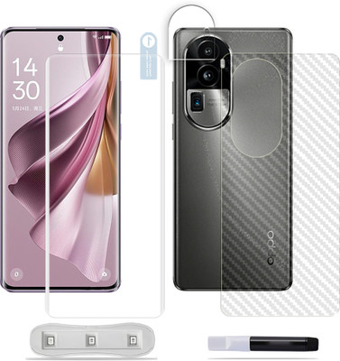 ARBAN Front and Back Tempered Glass for Oppo Reno10 Pro Plus 5G Tempered Glass Screen Protector ( 1 UV TEMPERED GLASS SCREEN PROTECTOR + 1 BACK CARBON FIBER SKIN + 1 CAMERA LENS PROTECTOR )(Pack of 1)